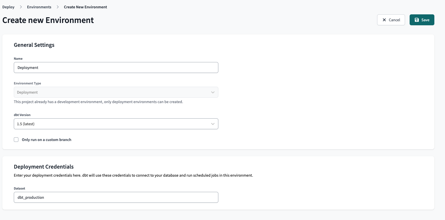 Navigate to Deploy ->  Environments to create a deployment environment